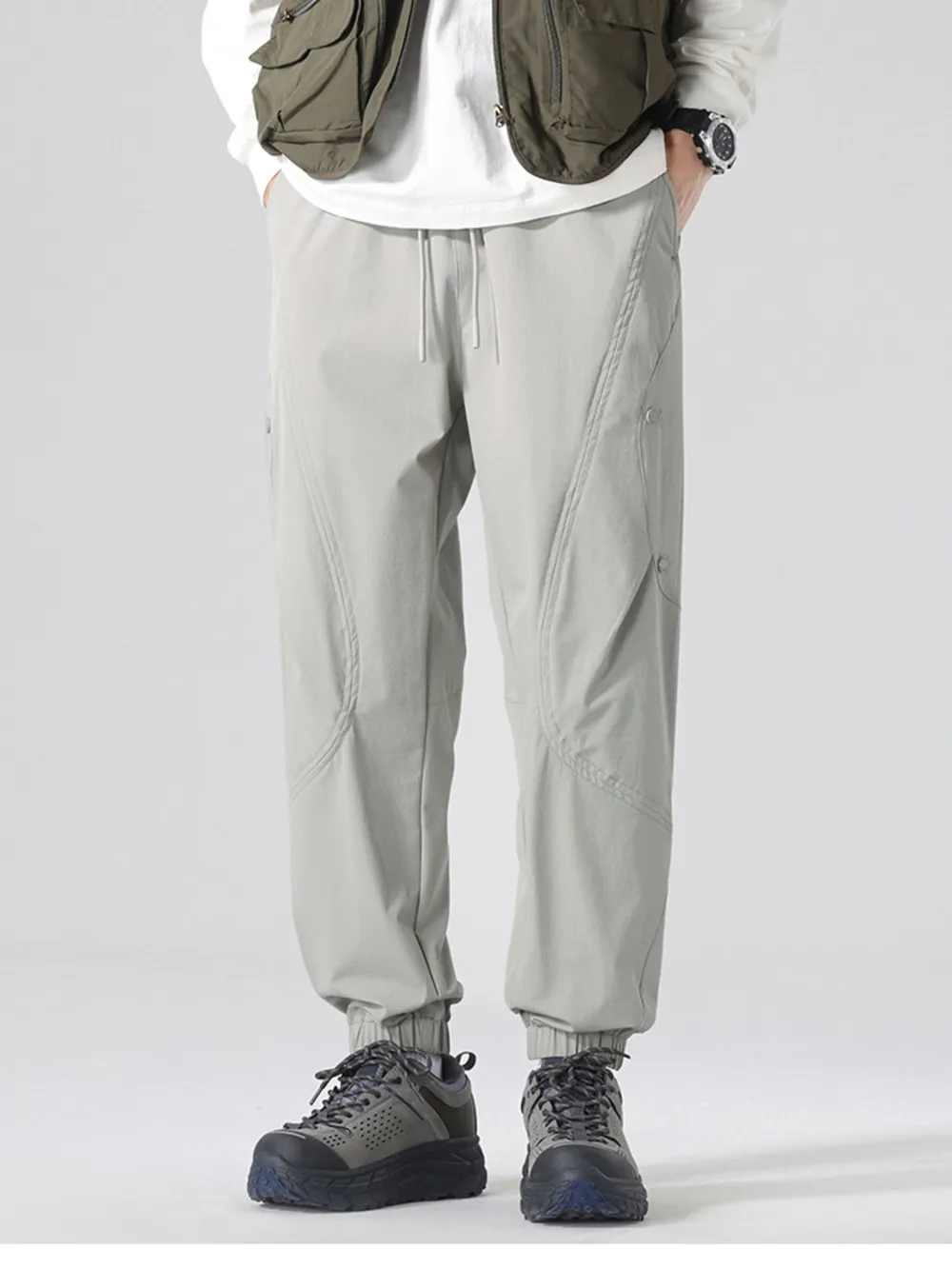 Men's Plus Size Casual Drawstring Joggers, image 2
