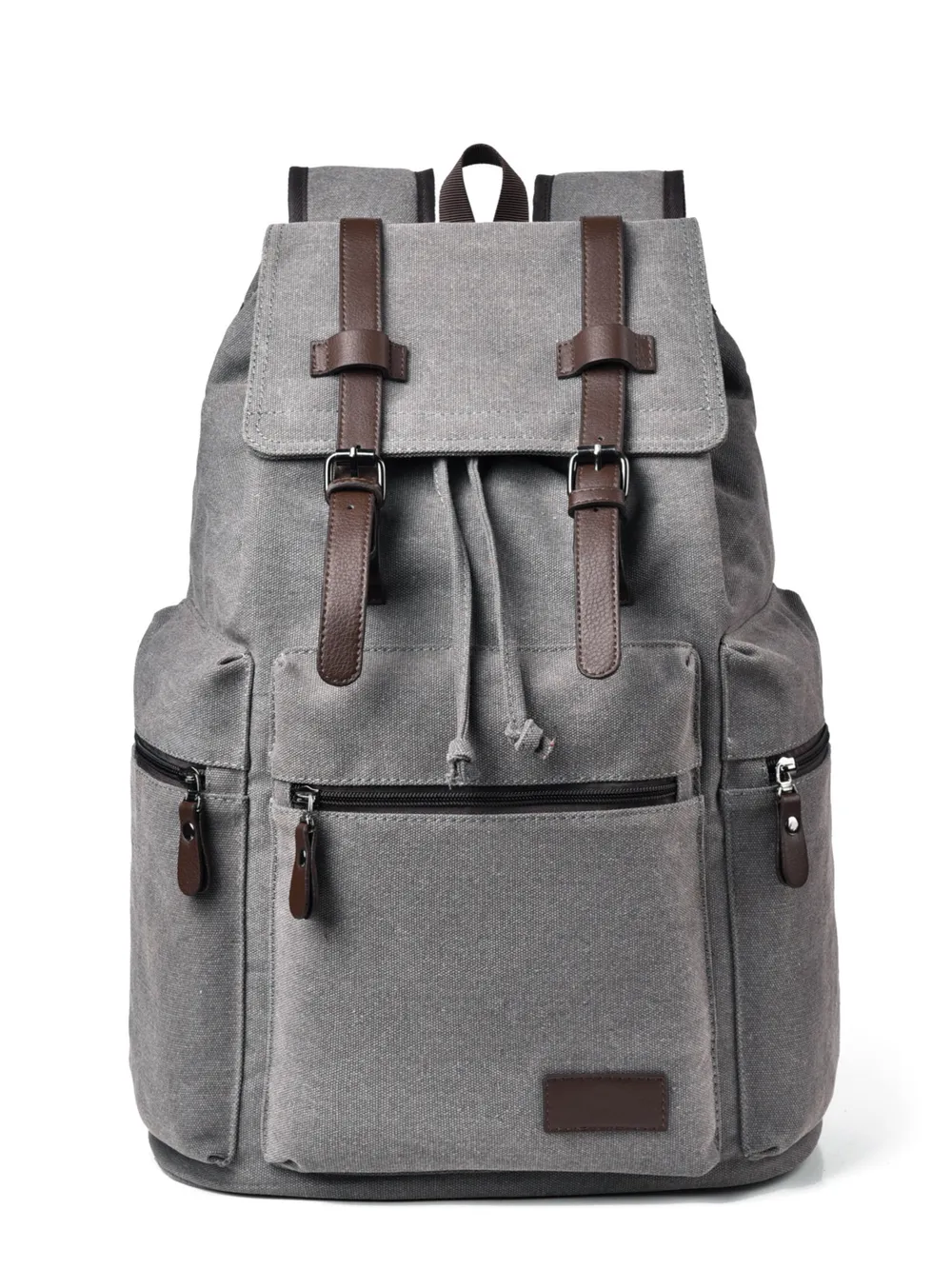 Canvas Backpack Bag with Buckle Straps, image 3