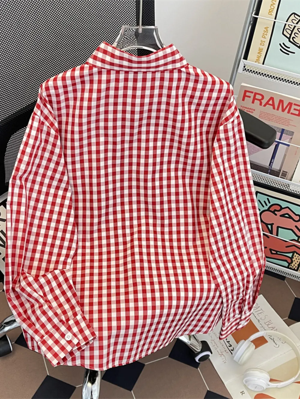 Men's Plus Size Plaid Button Up Long Sleeve Shirt, image 6