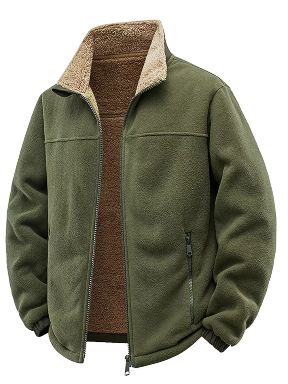 Men's Plus Size Zip Up Fleece Jacket