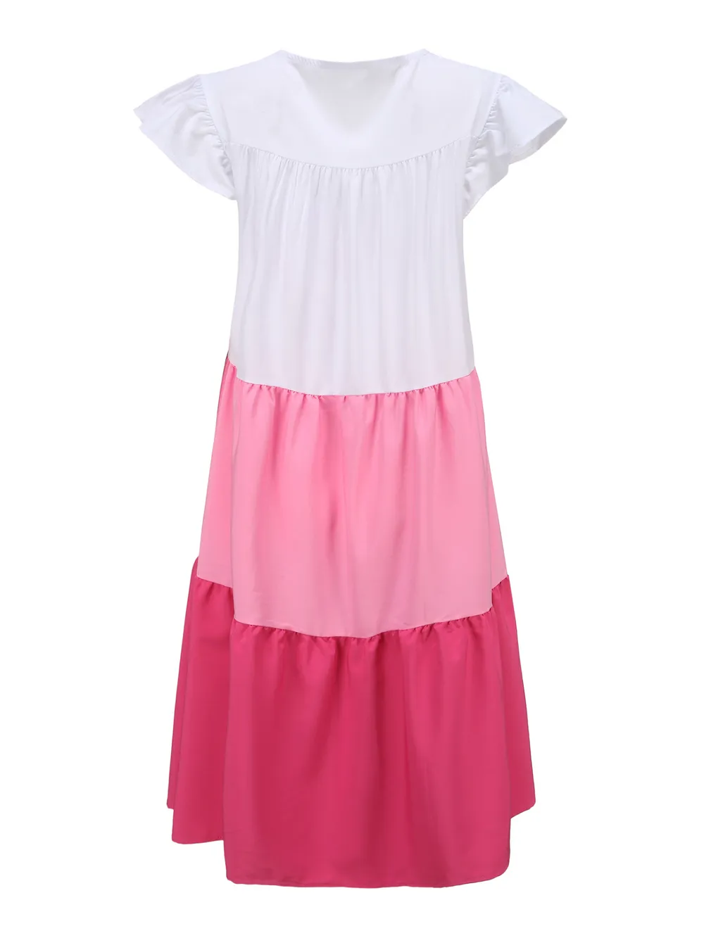 Full Size Color Block Tiered Ruffle Summer Dress Plus Size, image 5