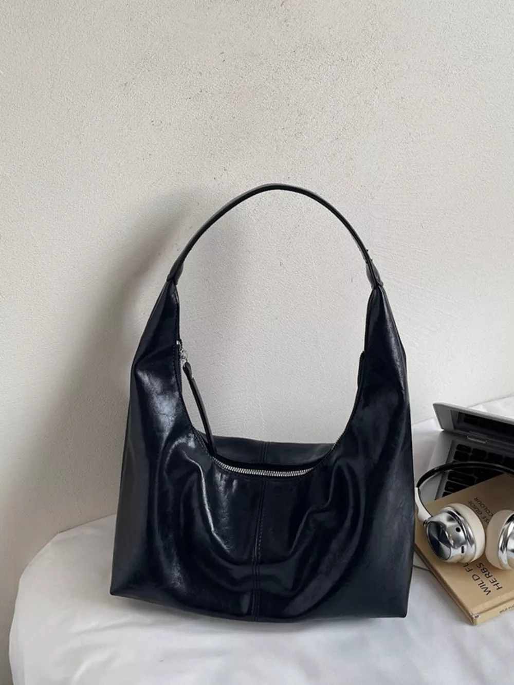 PU Leather Hobo Shoulder Bag, image 5