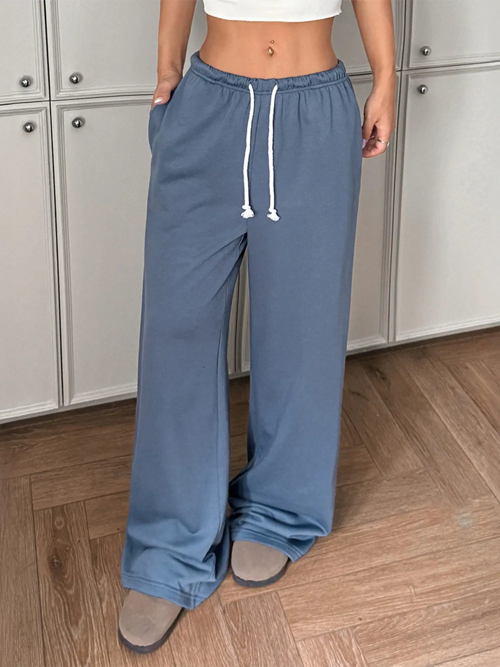 Drawstring Wide Leg Pants, image 5