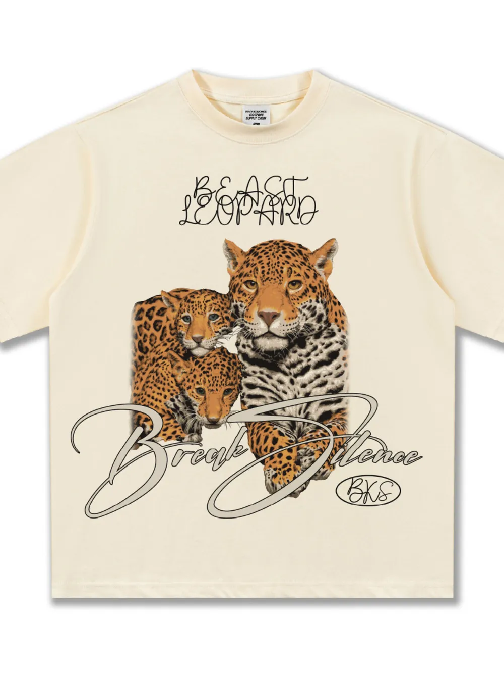 Men's Vintage Leopard Graphic Round Neck T-Shirt, image 8