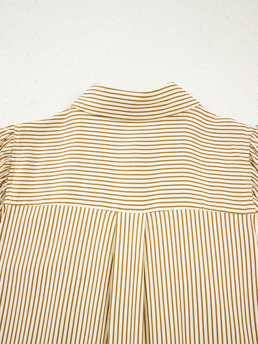 Stripe Collared Neck Cuffed Long Sleeve Drop Waist Mini Dress, image 9