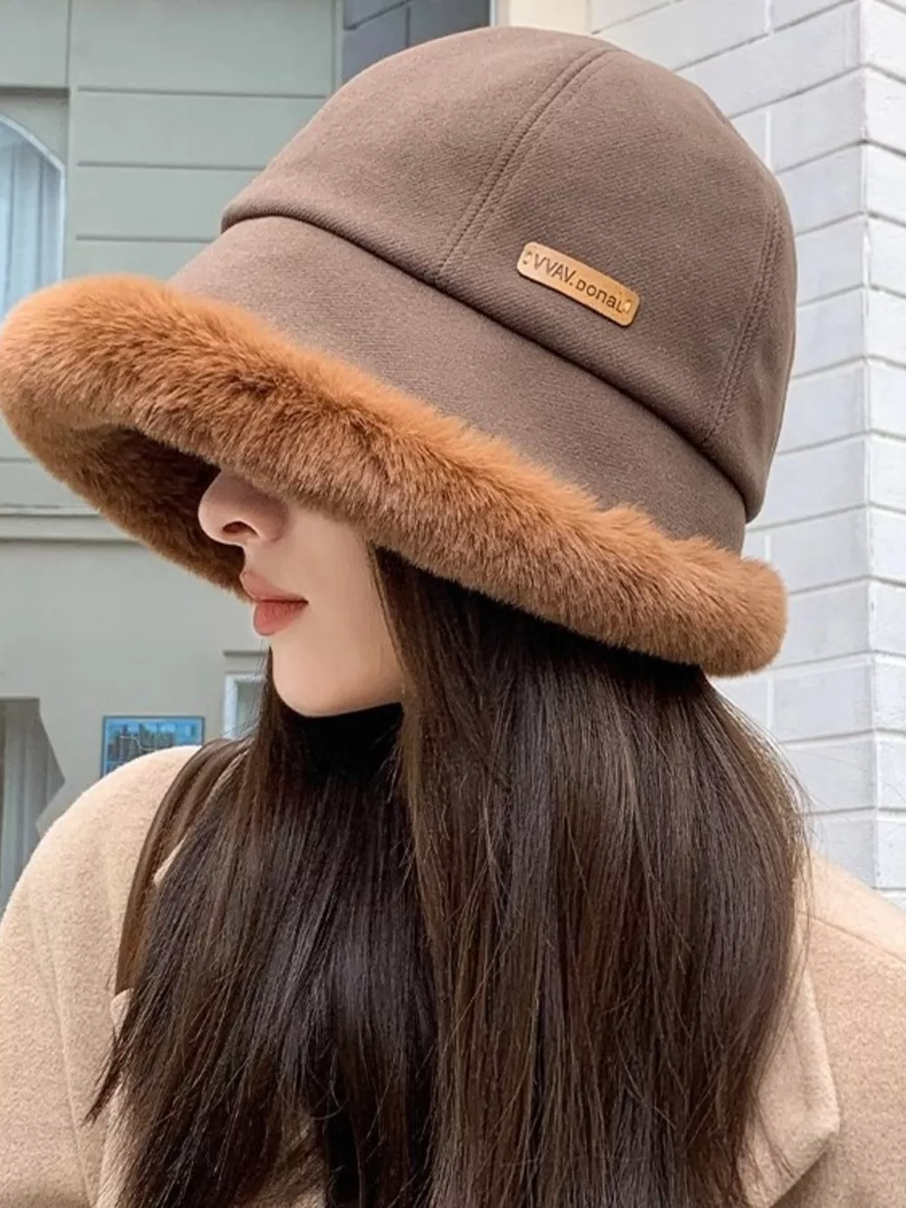 Fuzzy Trim Bucket Hat, image 4