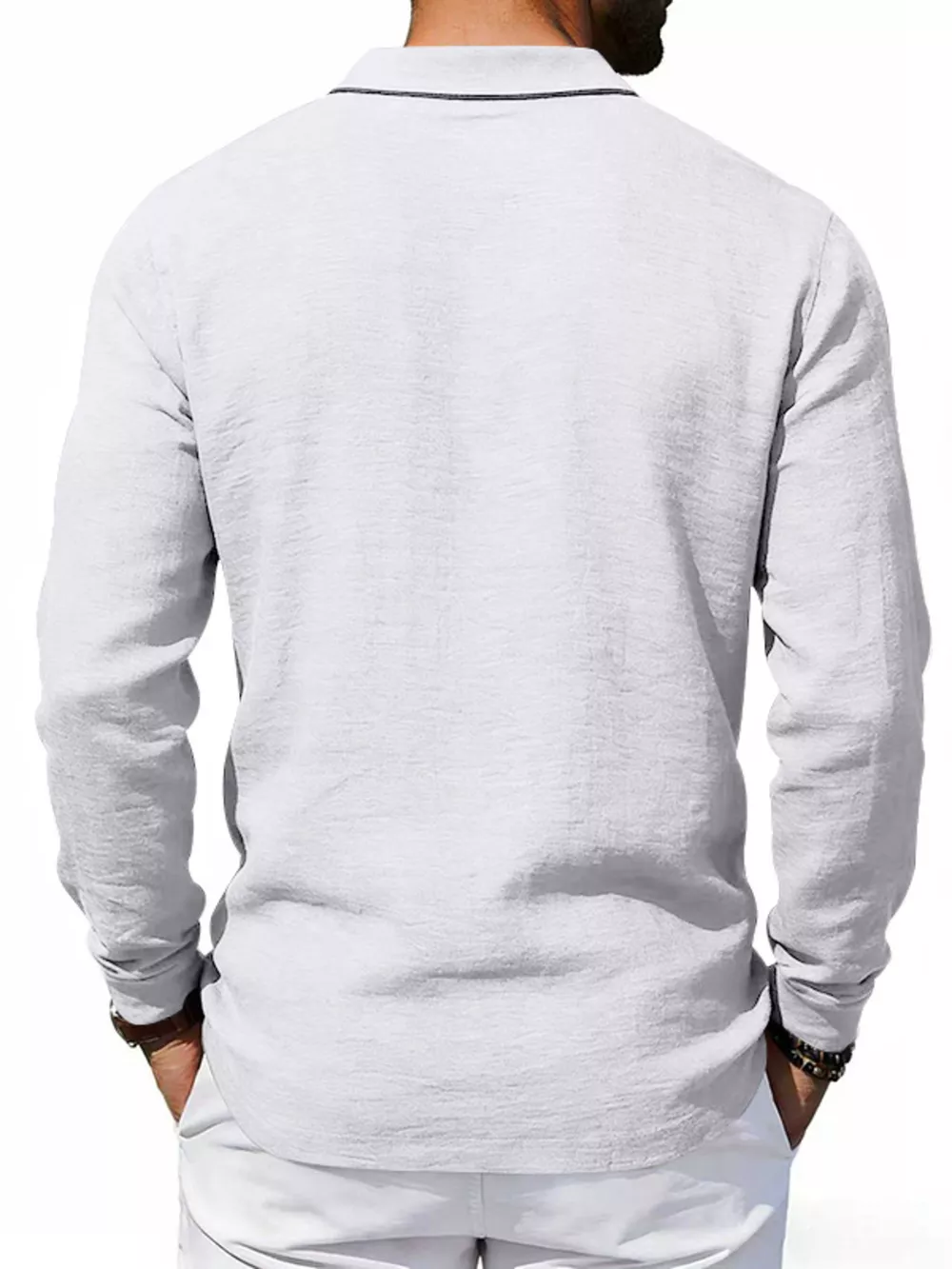 Men's Full Size Classic Long Sleeve Polo Plus Size, image 7
