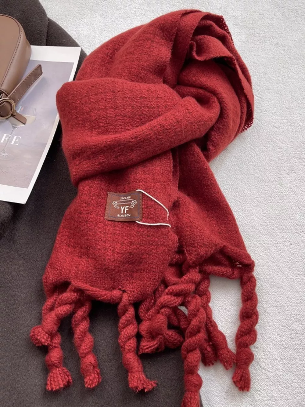 Knitted Tassel Scarf, image 3