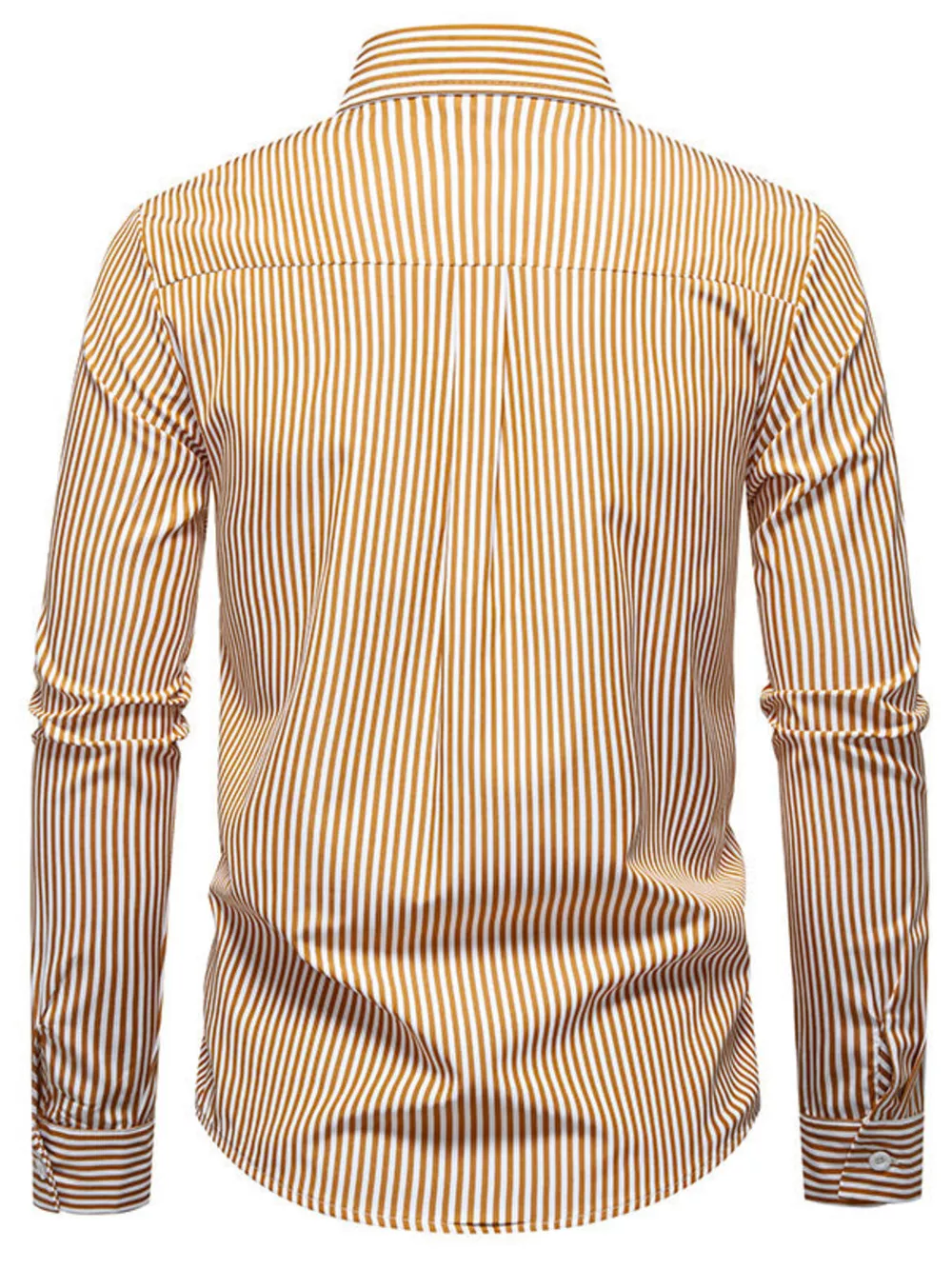 Men's Striped Woven Pattern Long Sleeve Shirt, image 5