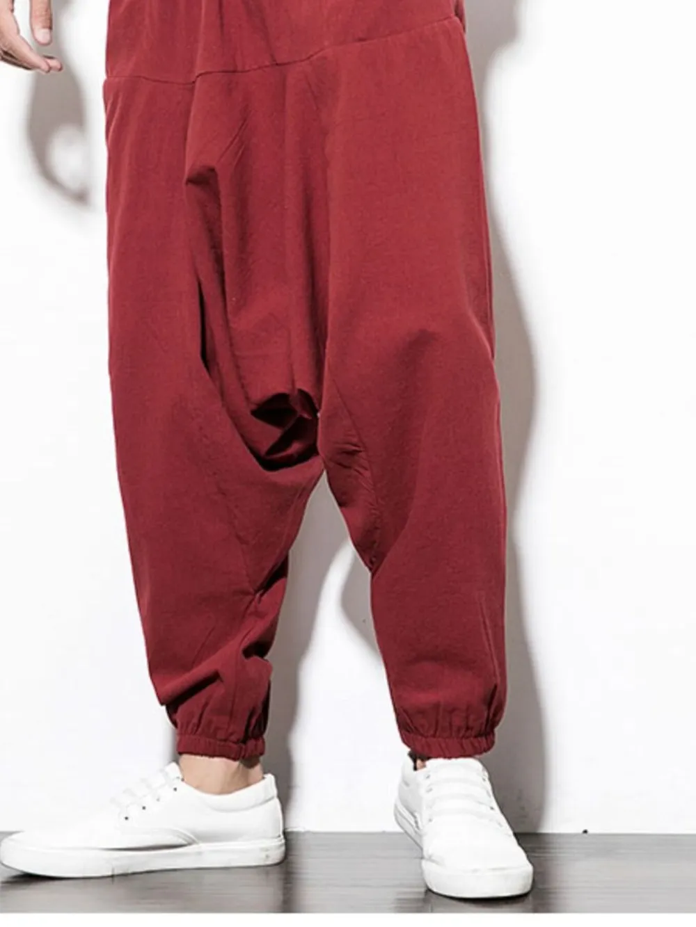 Men's Plus Size Casual Drop Crotch Jogger Pants, image 2