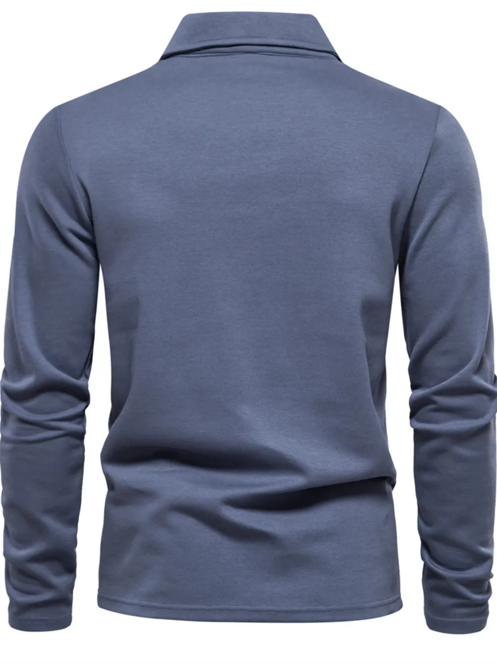 Men's Button Detail Long Sleeve Polo, image 3