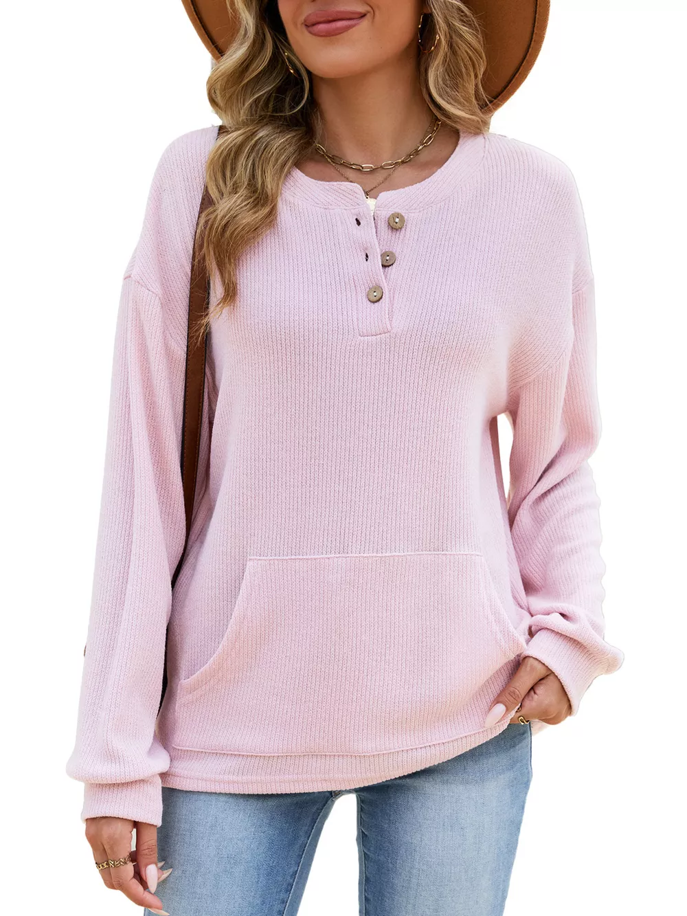 Button Detail Dropped Shoulder Sweatshirt, image 22