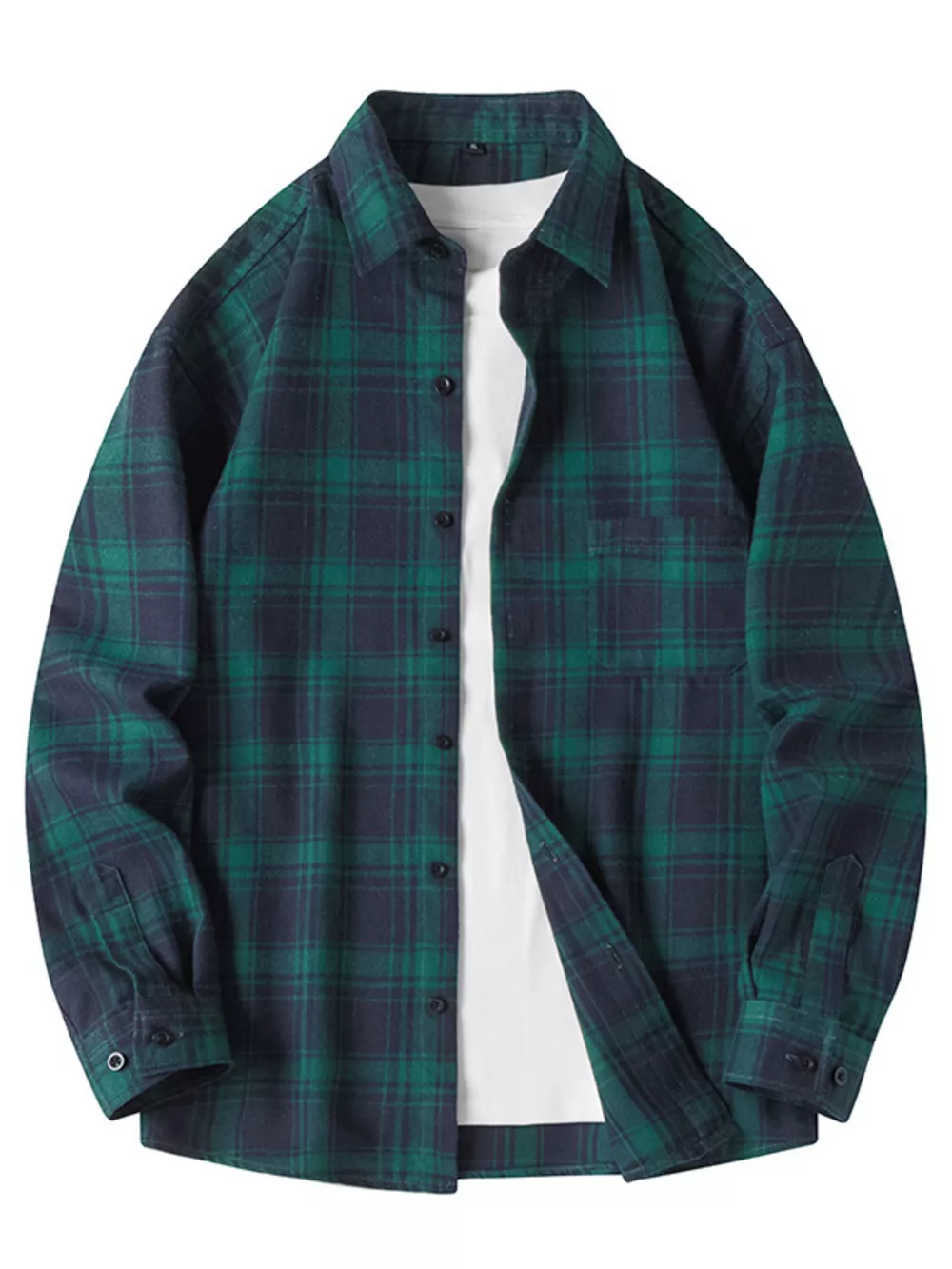 Men's Plus Size Plaid Long Sleeve Shirt, image 6