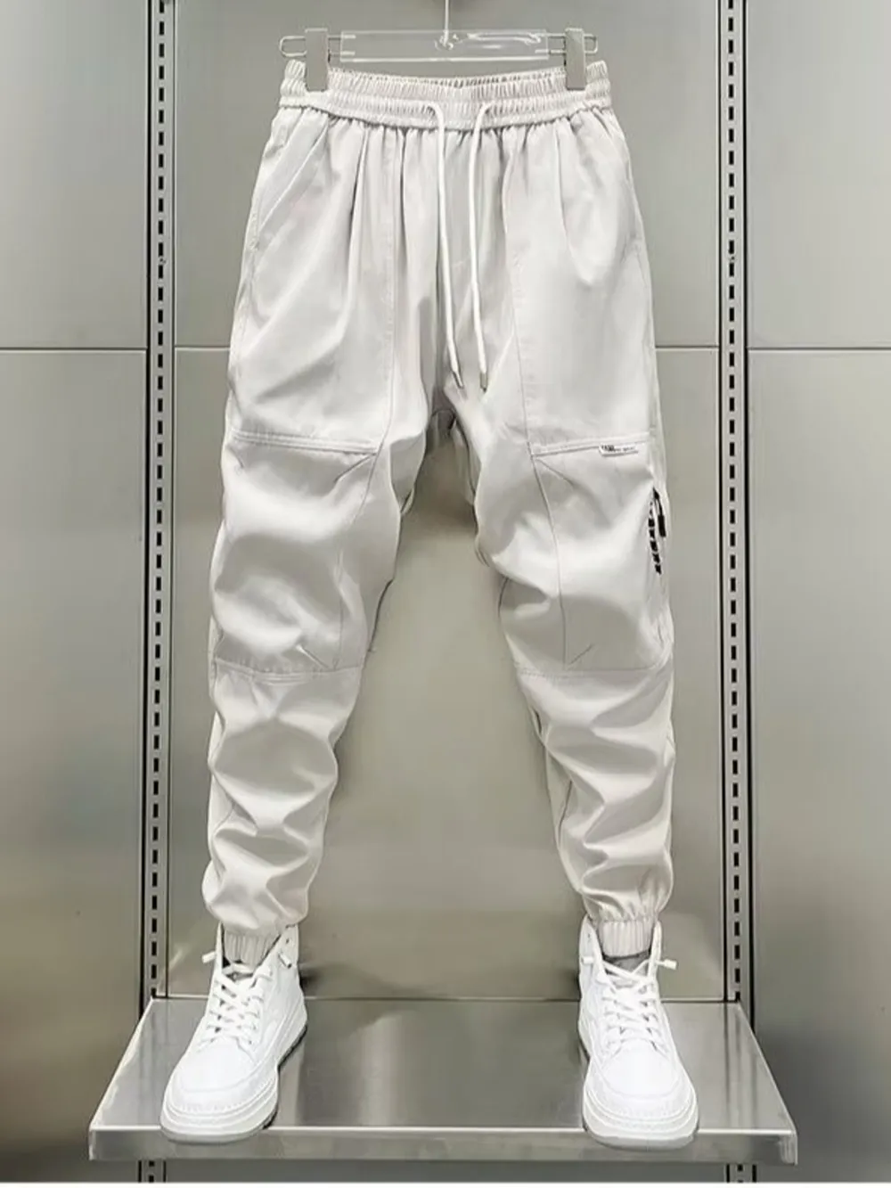 Men's Plus Size Drawstring Joggers with Pockets