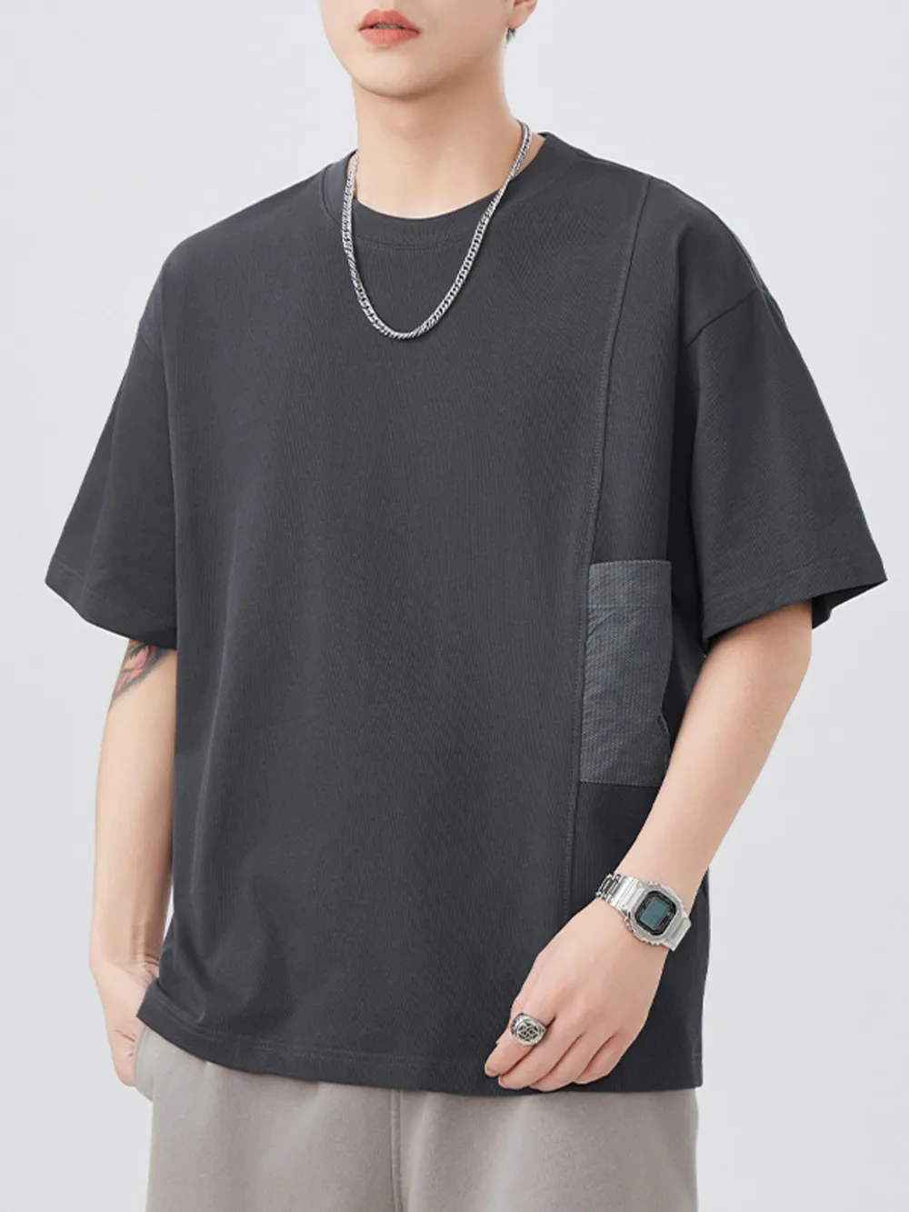 Men's Plus Size Round Neck Half Sleeve T-Shirt, image 5