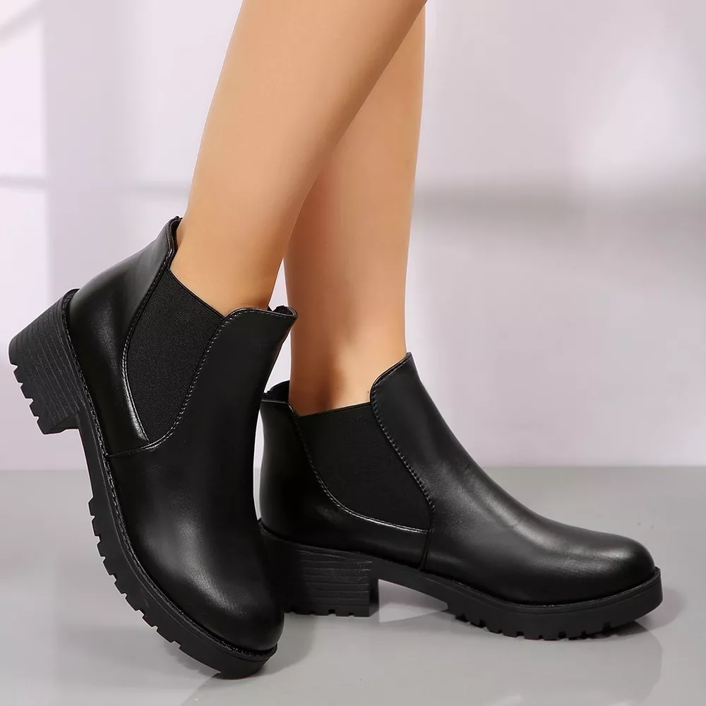 Round Toe Block Heels Boots, image 4