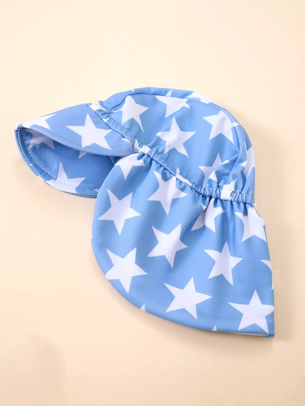 Children's Patriotic Star Print Top and Shorts Swim Set with Hat, image 4