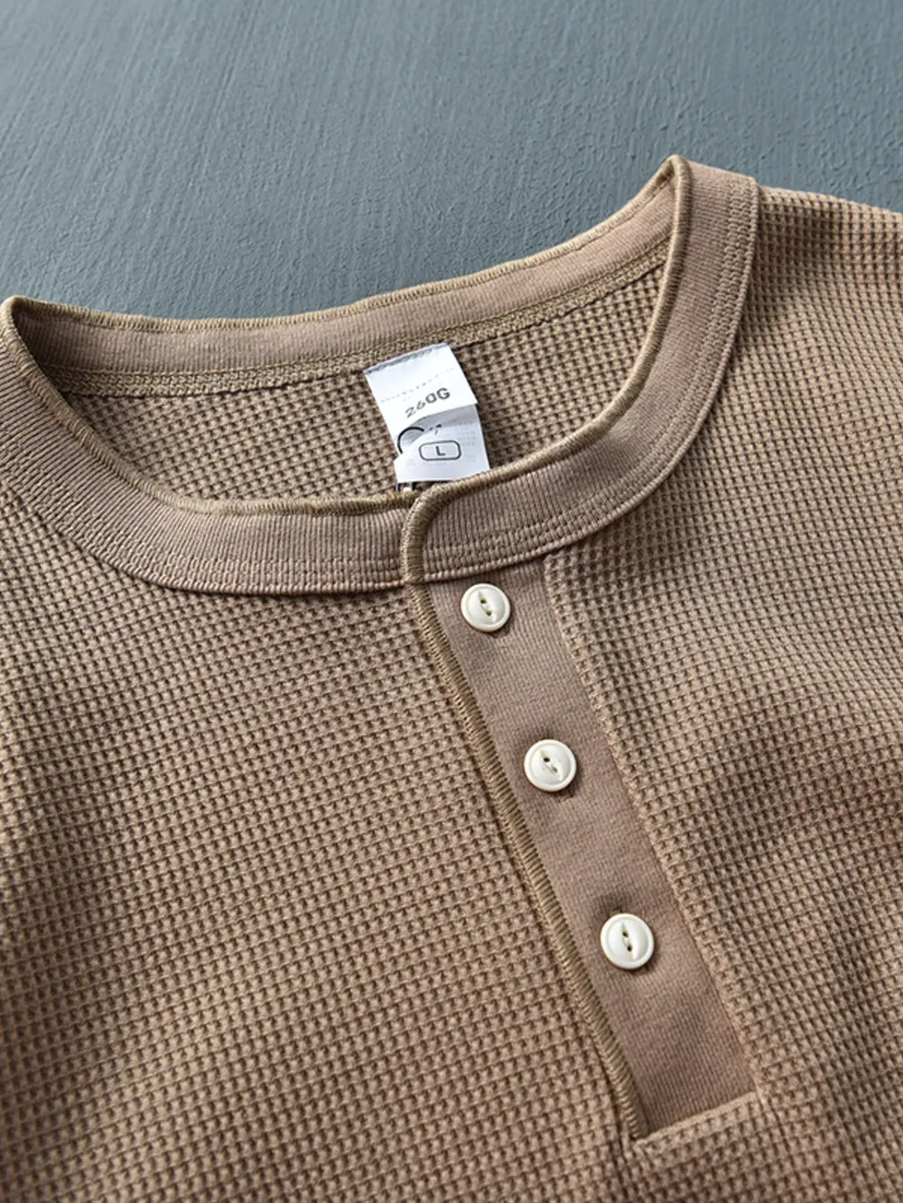 Men's Plus Size Button Detail Long Sleeve T-Shirt, image 9