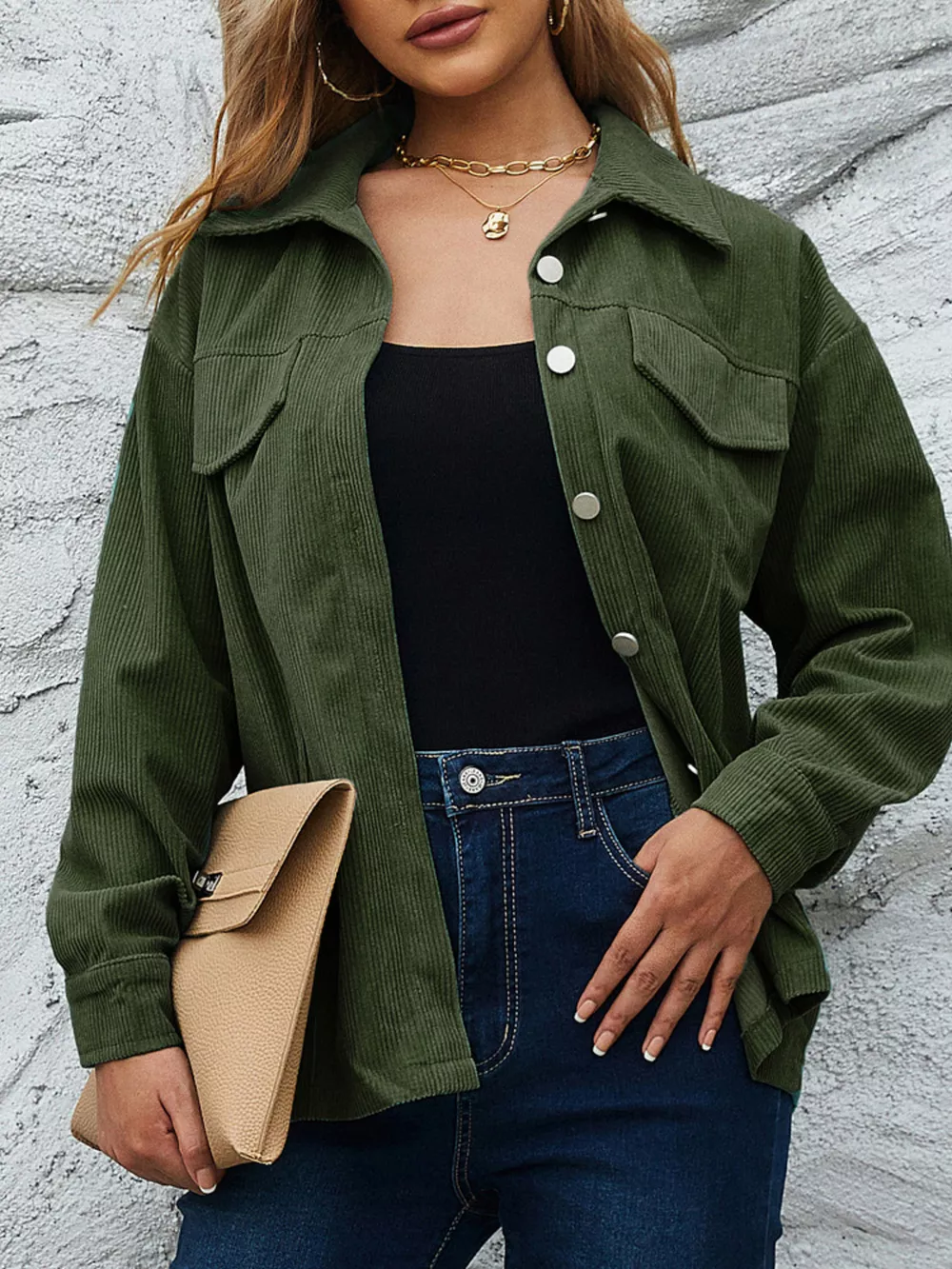 Casual Corduroy Button-Down Jacket, image 12