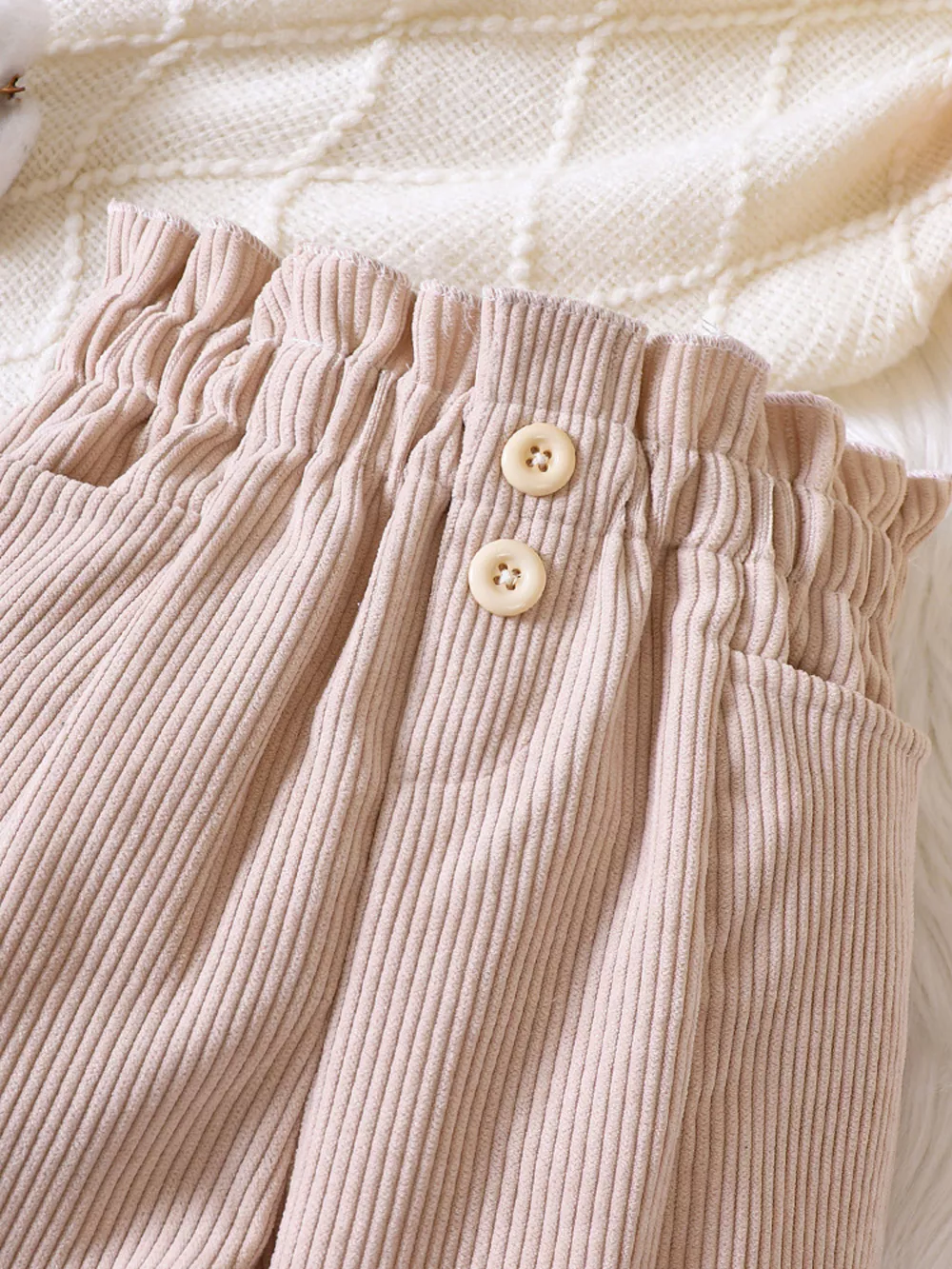 Children's Ruffled Hem Corduroy Pants, image 9