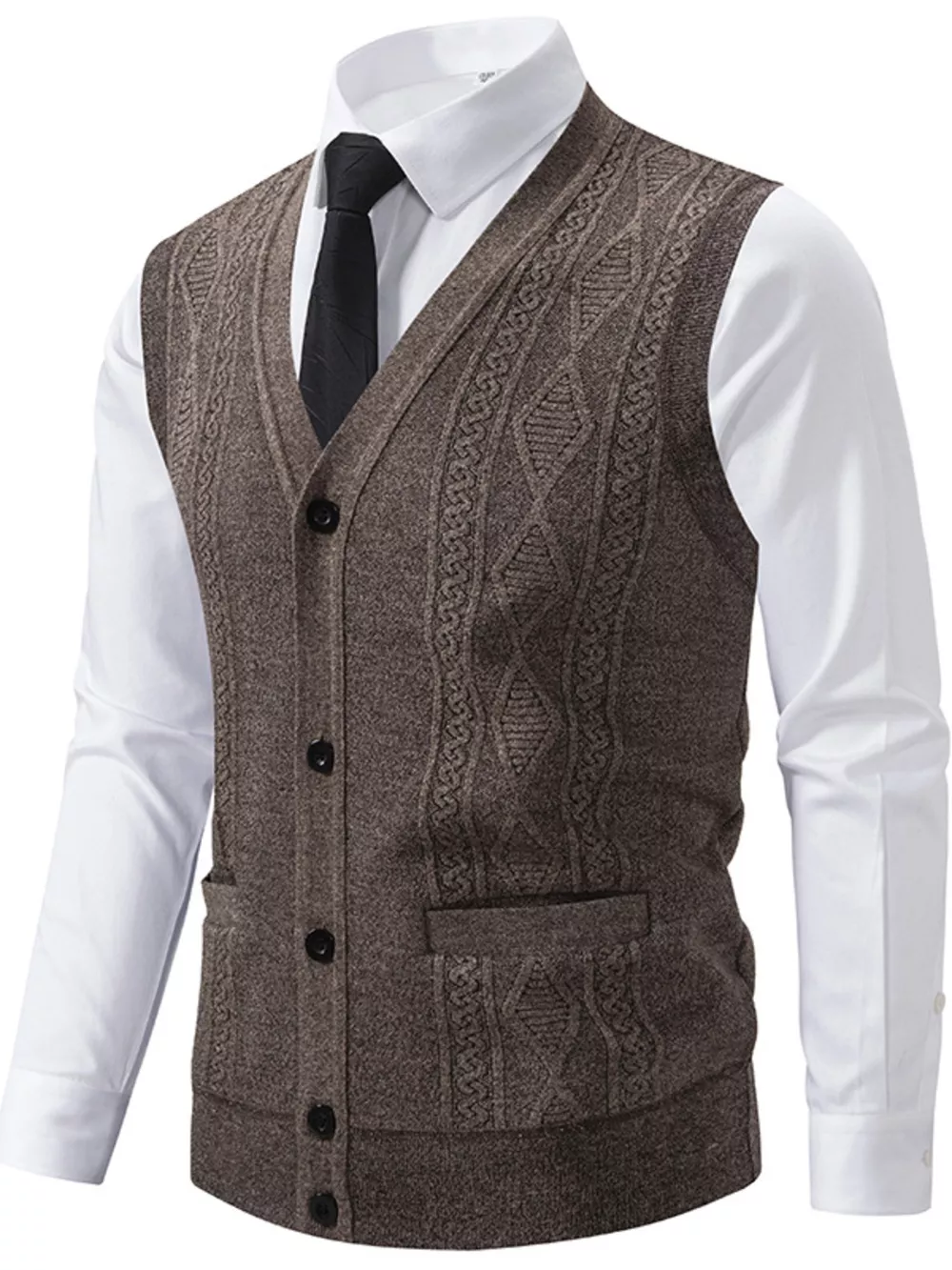 Men's Plus Size Button-Down Sweater Vest, image 7