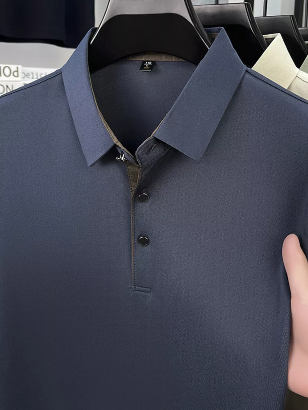 Men's Plus Size Button Detail Short Sleeve Polo, image 4