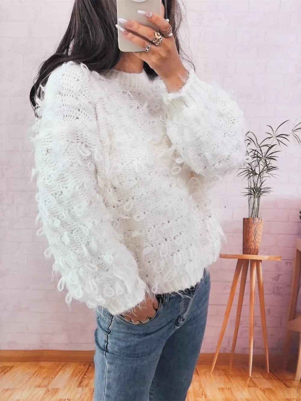 Chunky Round Neck Long Sleeve Sweater, image 23