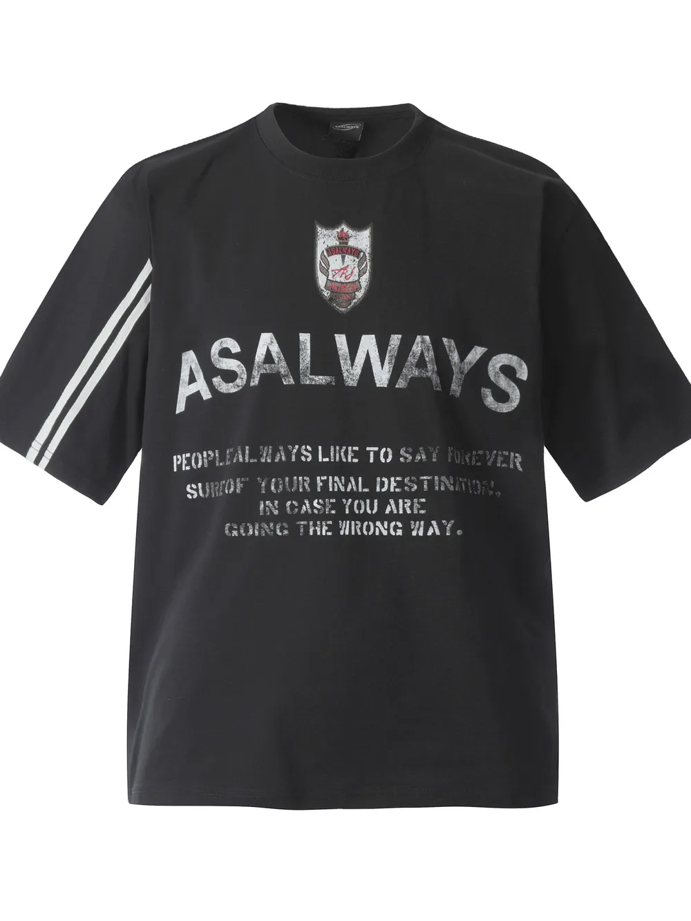 Men's Letter Round Neck Short Sleeve T-Shirt