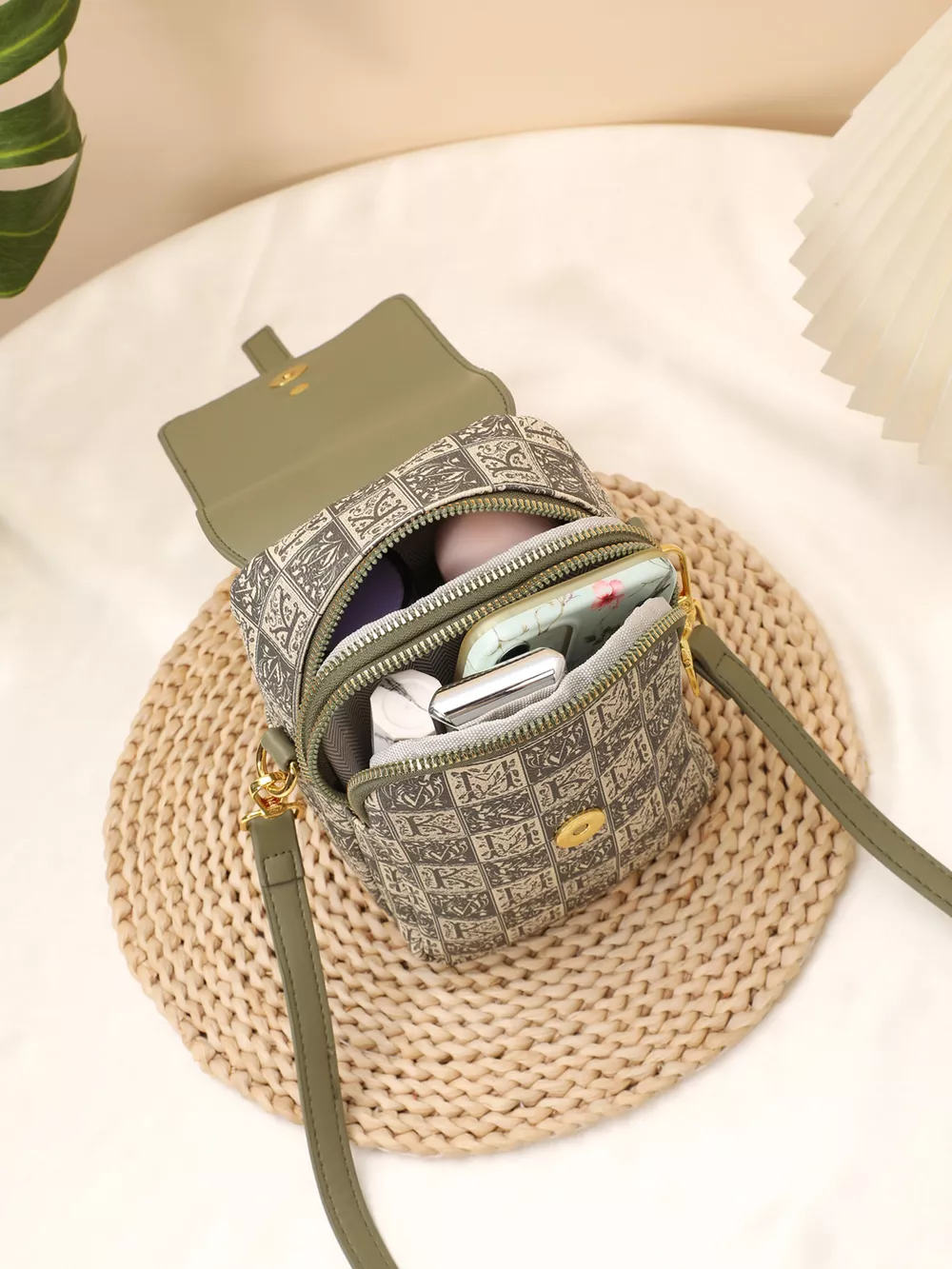 Printed Flap Crossbody Bag, image 3