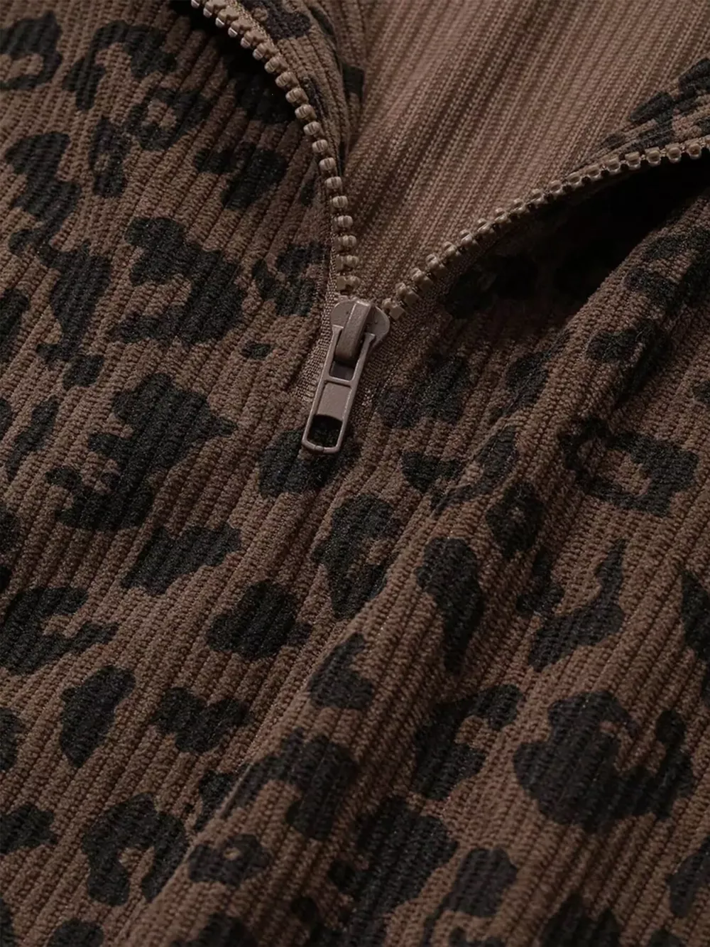 Leopard Print Quarter-Zip Sweatshirt, image 8