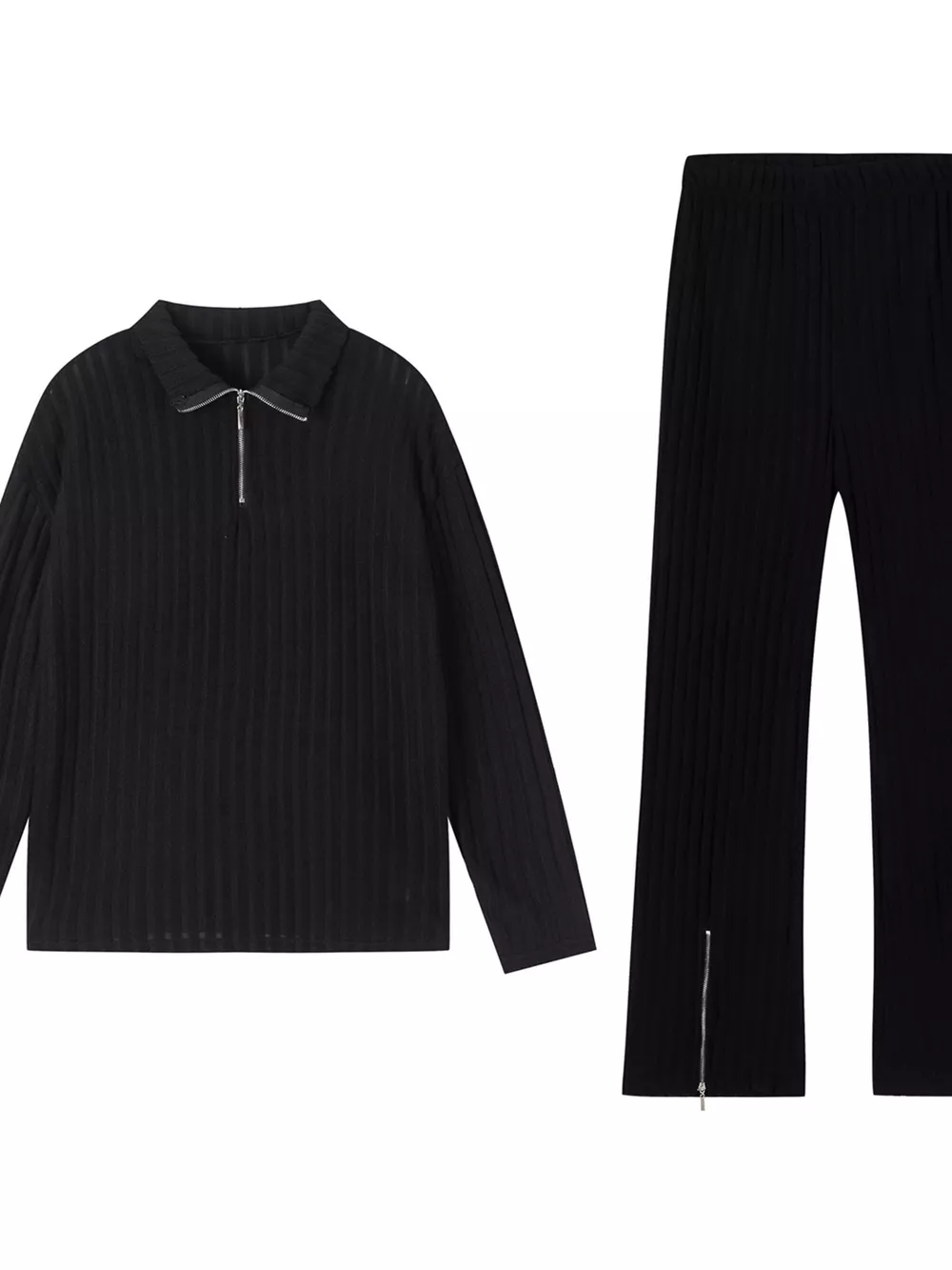 Ribbed Knit Top and Pants Set, image 16