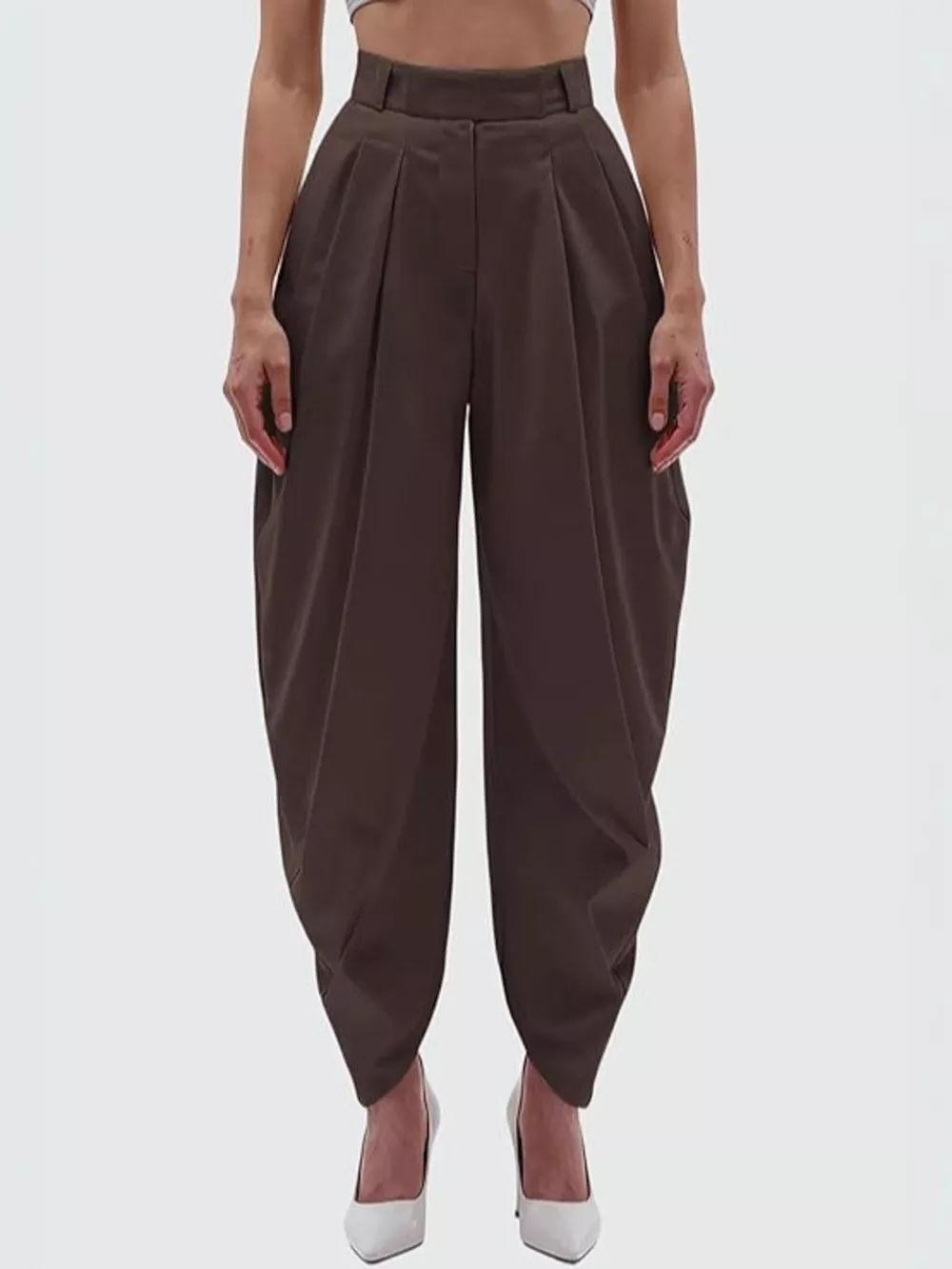 High-Waisted Pleated Drape Pants, image 7