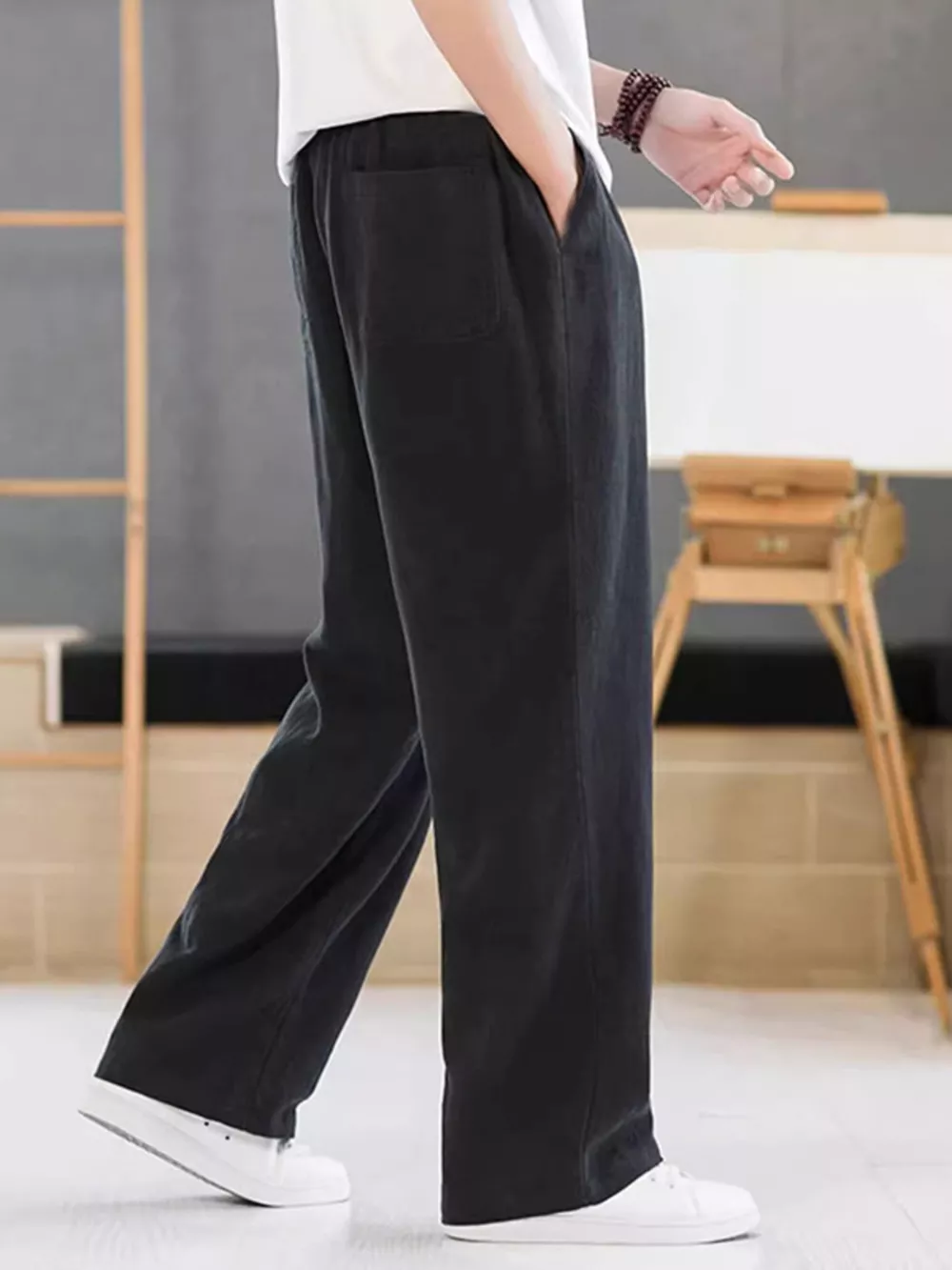 Men's Plus Size Casual Drawstring Pants, image 7