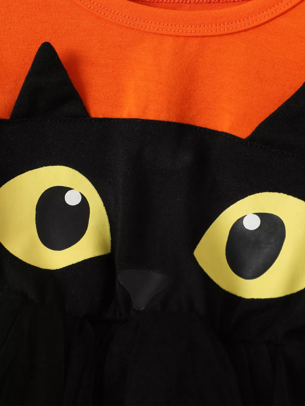Children's Halloween Cat Eye Ruffle Tulle Dress, image 4