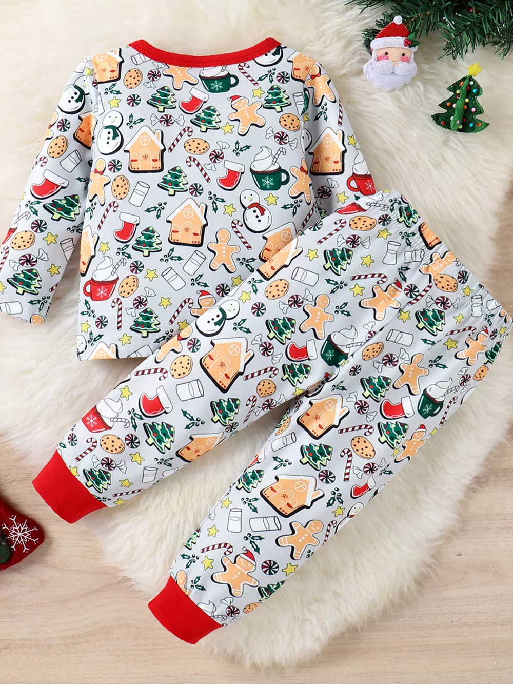 Children's Christmas Print Top and Pants Set, image 8