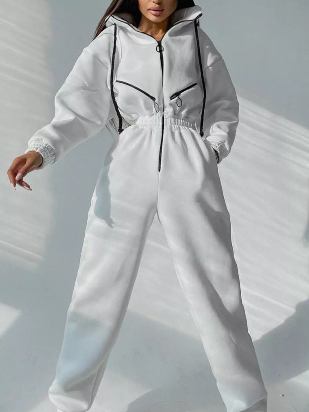 Zip Front Dropped Shoulder Jumpsuit, image 17