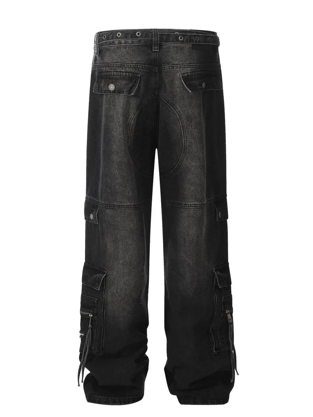 Men's Distressed Cargo Wide Leg Jeans, image 3
