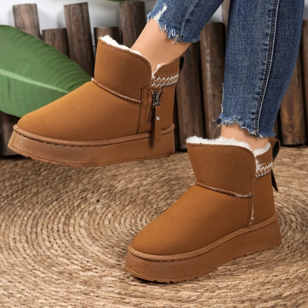 Suede Ankle Boots with Decorative Strap, image 4