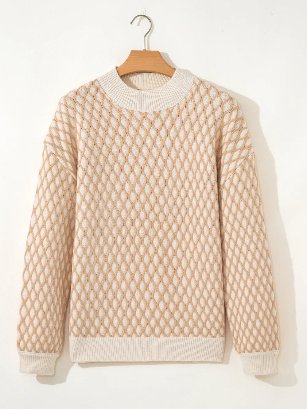 Textured Knit Mock Neck Sweater, image 6
