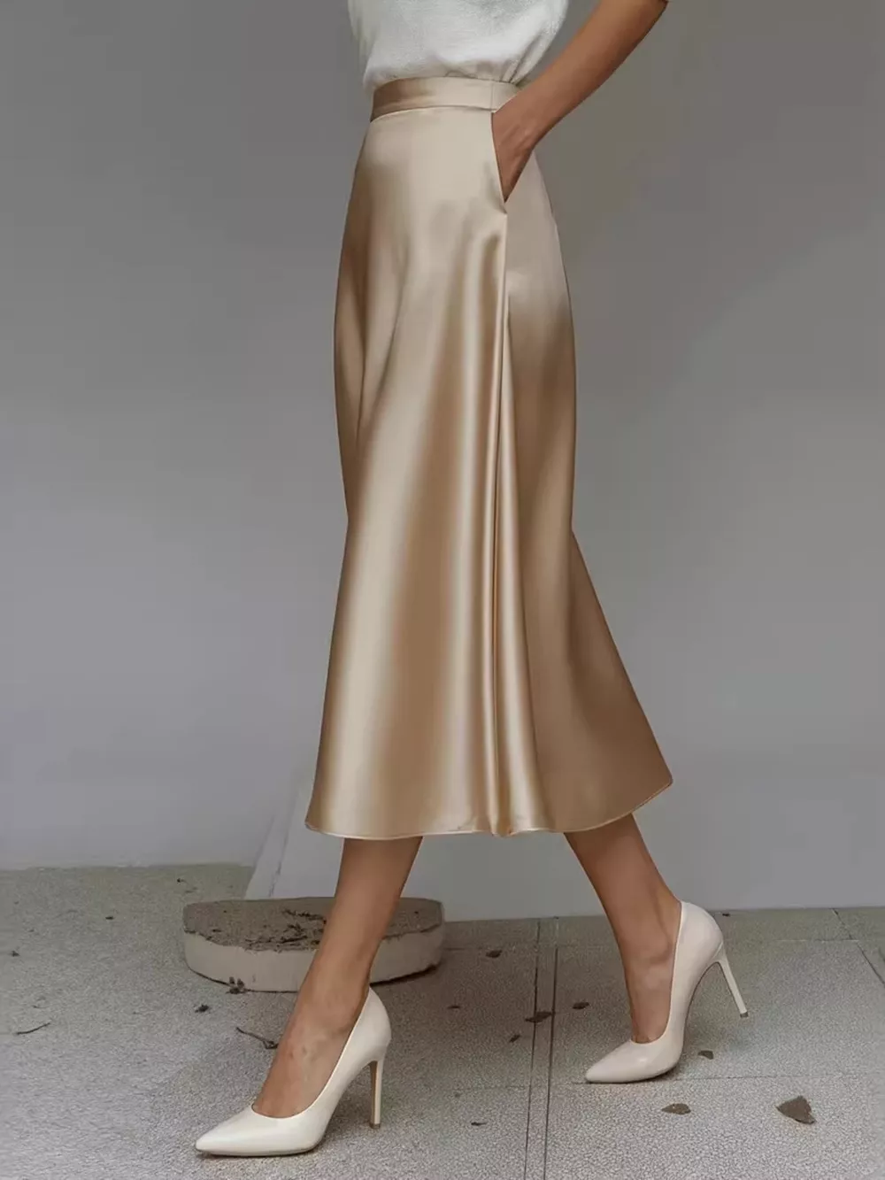 Satin Midi Skirt, image 13