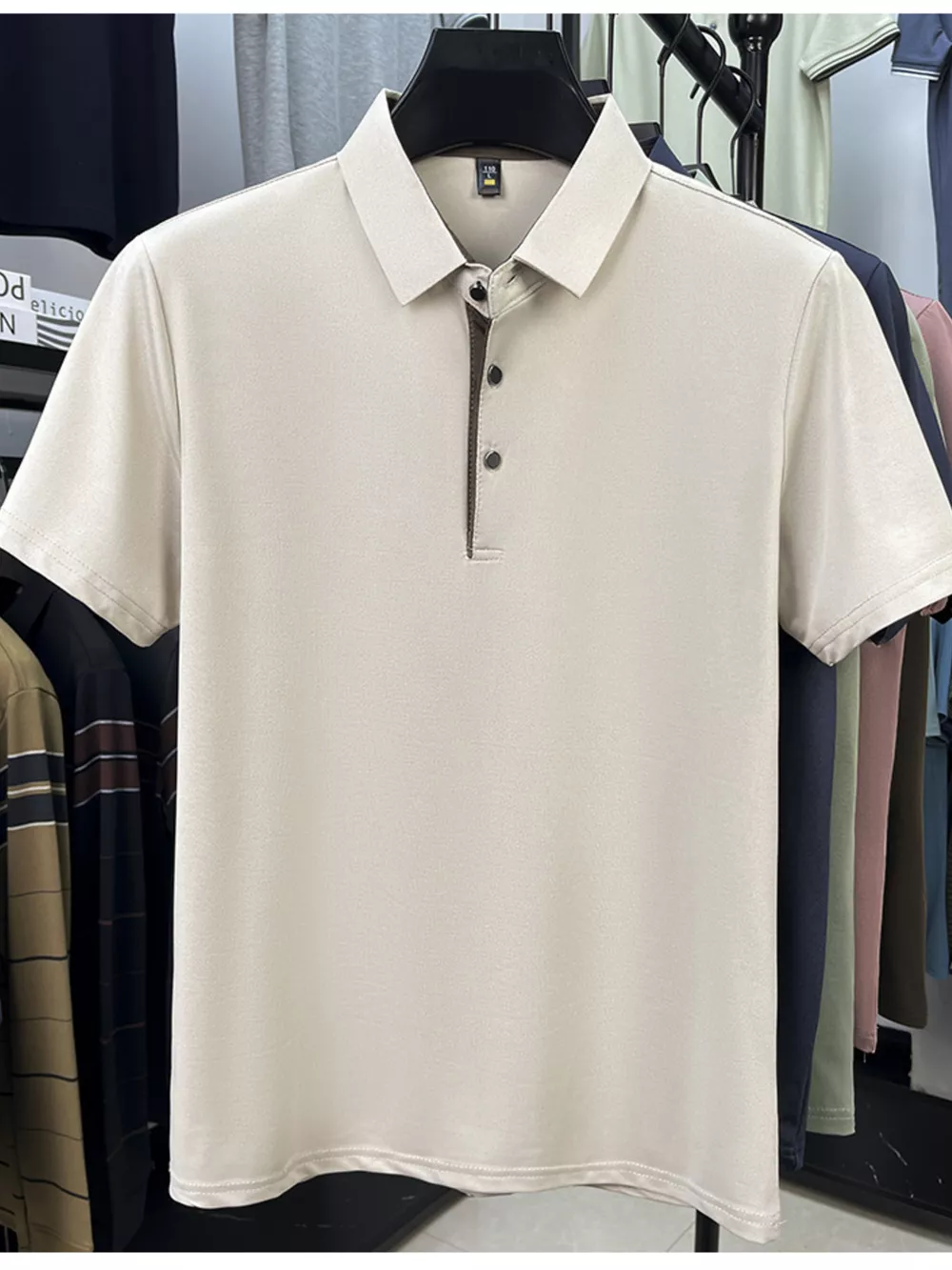 Men's Plus Size Button Detail Short Sleeve Polo, image 5