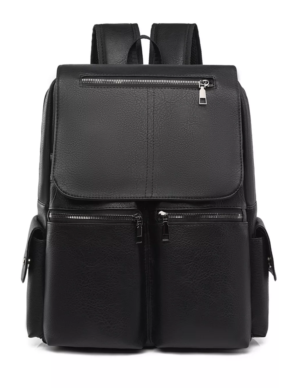 Leather Flapover Backpack Bag, image 6