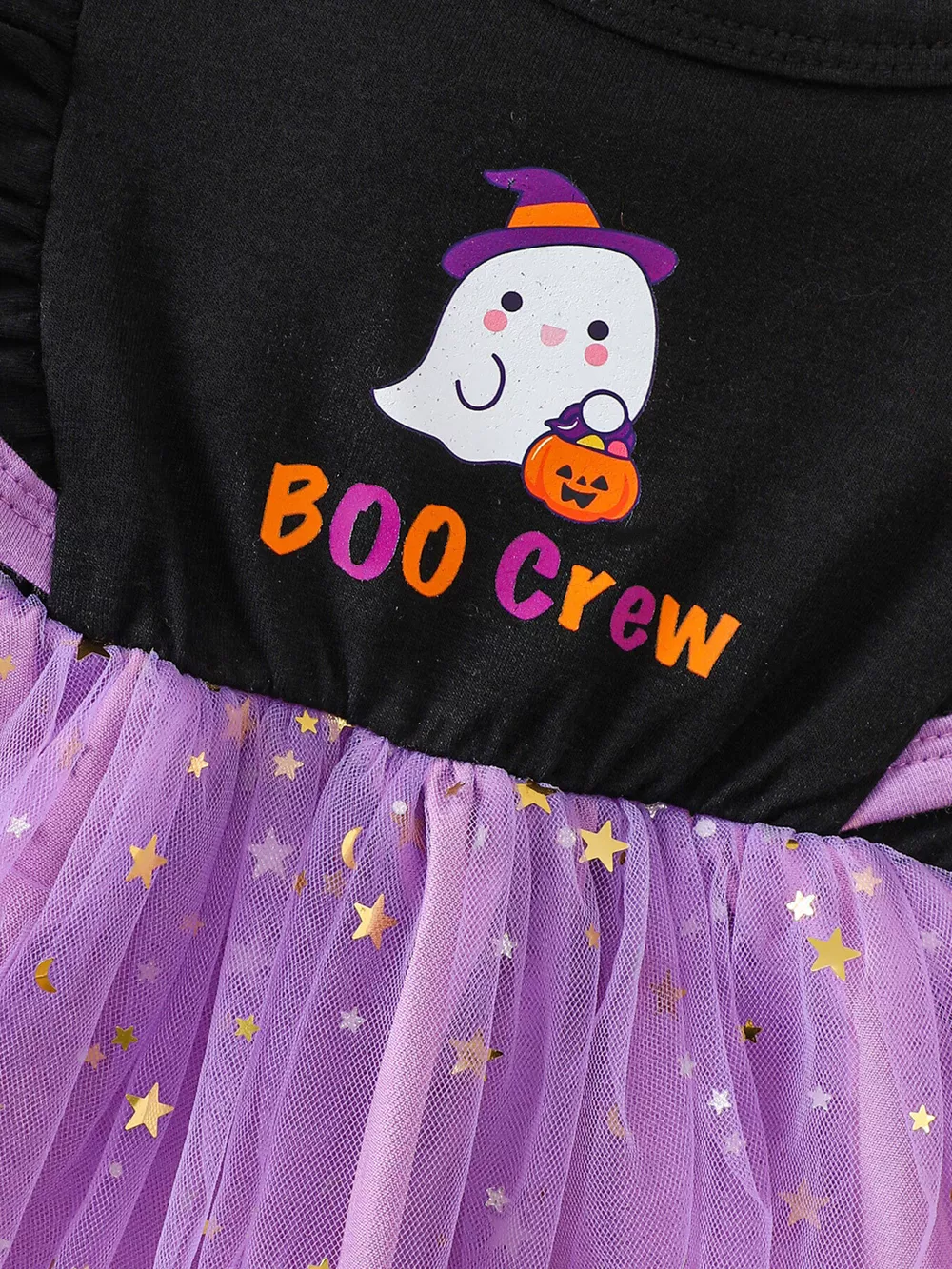 Children's Halloween 'BOO Crew' Ghost Graphic Tulle Tutu Dress, image 4