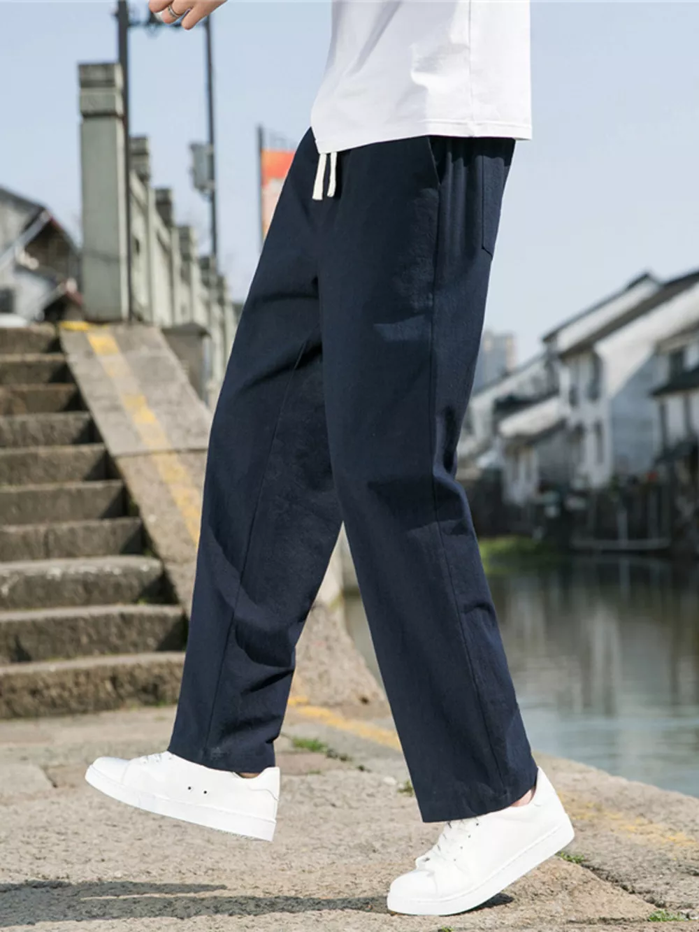 Men's Plus Size Loose Fit Drawstring Casual Pants, image 12