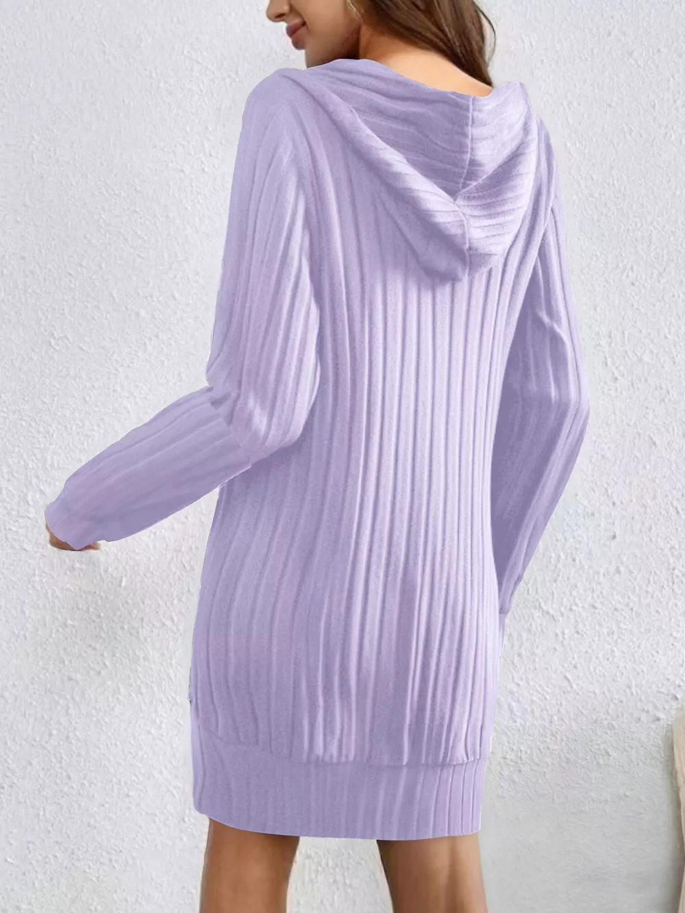 Ribbed Knit Hoodie Dress, image 14