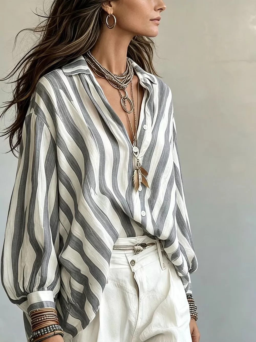 Striped Loose Fit Shirt, image 13