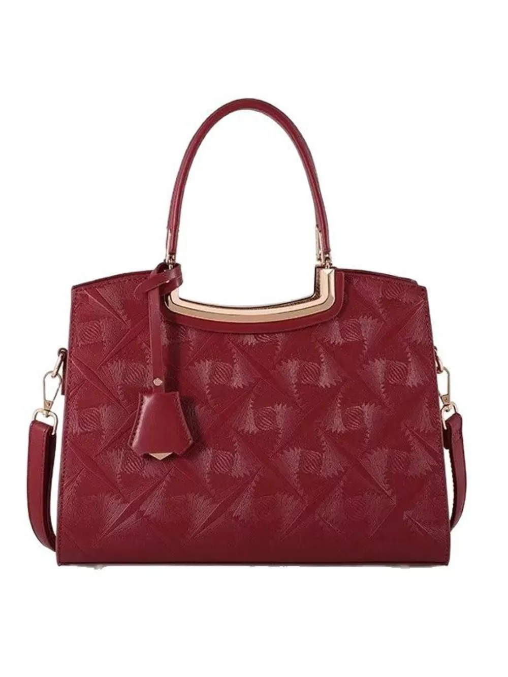 Embossed Leather Top Handle Handbag, image 5