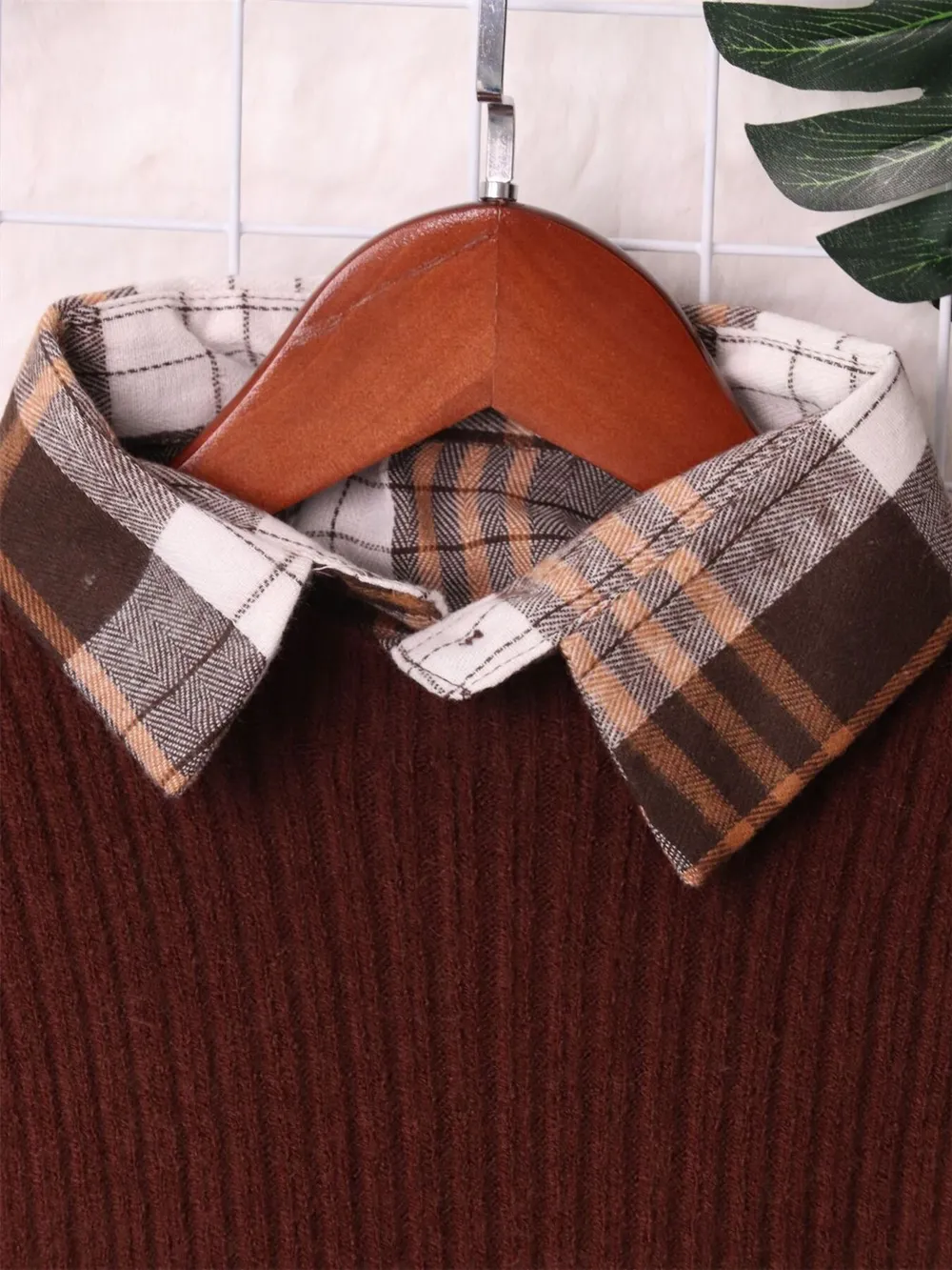 Plaid Long Sleeve Sweater Dress, image 13