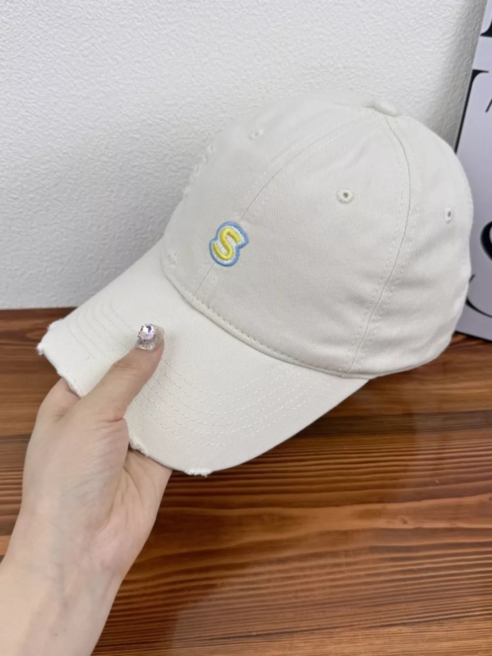 Distressed Embroidered Baseball Cap, image 5