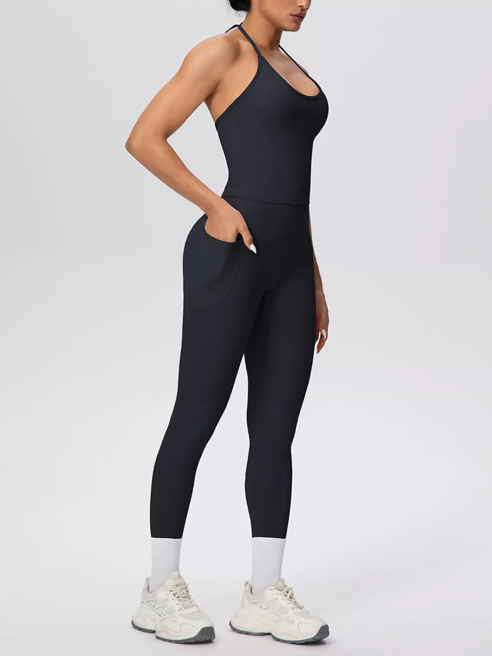 Halter Neck Cami and High-Waisted Leggings Active Set, image 11